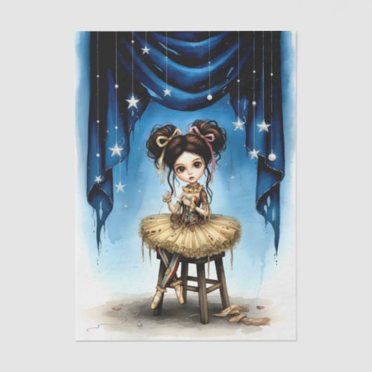 Decoupage Dark Circus Doll Seidenpapier (Vorderseite)
