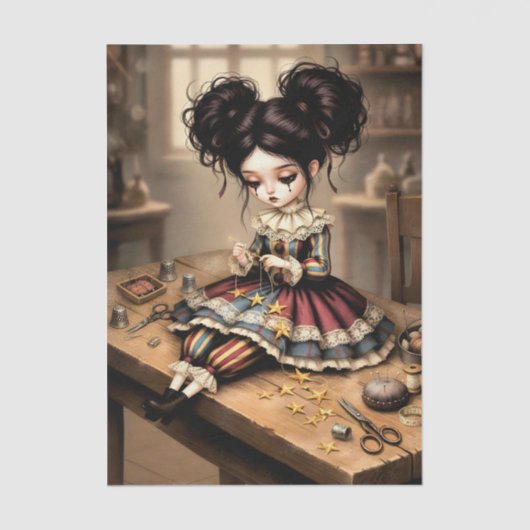 Decoupage Dark Circus Doll Seidenpapier (Vorderseite)