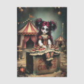 Decoupage Dark Circus Doll Seidenpapier (Vorderseite)