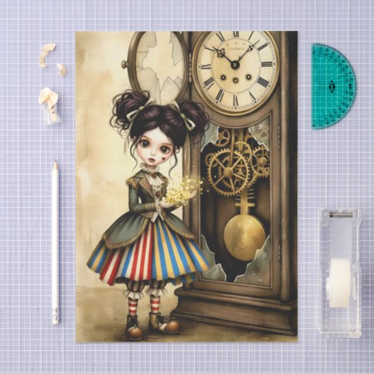 Decoupage Dark Circus Doll Seidenpapier (Handwerk)