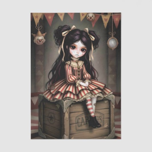 Decoupage Dark Circus Doll Seidenpapier (Vorderseite)
