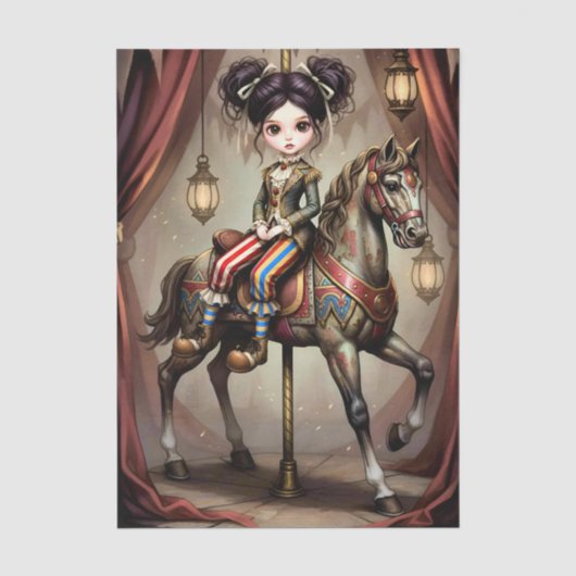 Decoupage Dark Circus Doll Seidenpapier (Vorderseite)