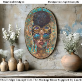 Decoupage Dark Skin Gold Frauen Imitate Mosaik 062 Seidenpapier