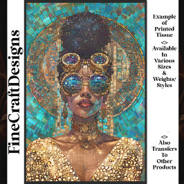 Decoupage Dark Skin Gold Frauen Imitate Mosaik 062 Seidenpapier