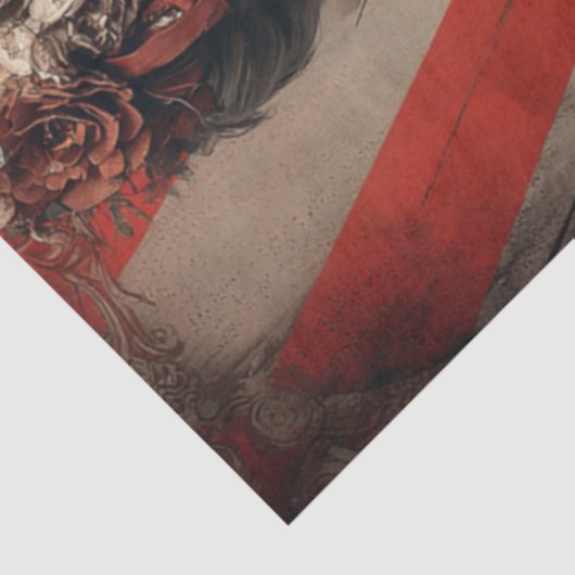 Decoupage Dark Steampunk Skeletal Circus Seidenpapier (Ausschnitt)