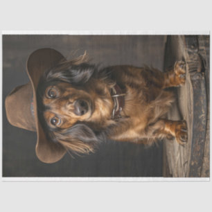 Decoupage Dashaud the Cowboy Canine Seidenpapier