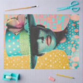 Decoupage Deco Art Kaleidoscopic Teal Woman Seidenpapier (Basteln)