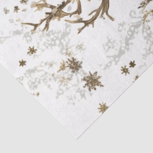 Decoupage Deer Floral Artwork Weihnachten Seidenpapier (Ausschnitt)