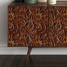 Decoupage der geschnitzten Blume aus Holz