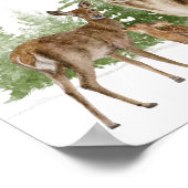 Decoupage der Hirschfamilie Poster (Ecke)
