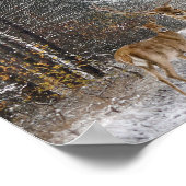 Decoupage der Hirschfamilie Poster (Ecke)