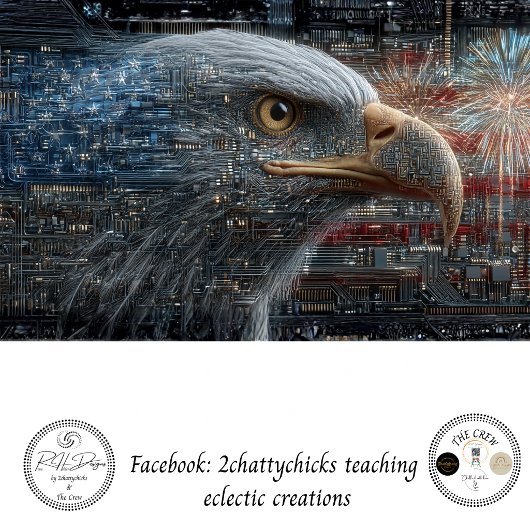 Decoupage des 250. Cyber Eagle Kunstwerks Seidenpapier