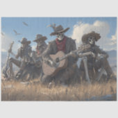 Decoupage Desert Skeleton Fur Feathers Funk Band Seidenpapier (Vorderseite)