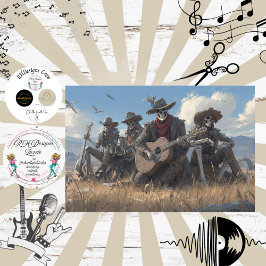 Decoupage Desert Skeleton Fur Feathers Funk Band Seidenpapier