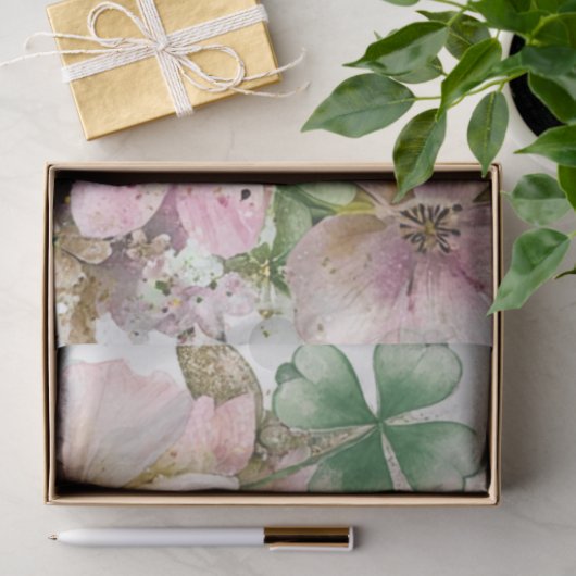 Decoupage Digital Collage Irish Clover Seidenpapier (Geschenk)