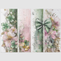 Decoupage Digital Collage Irish Clover