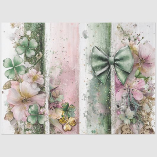 Decoupage Digital Collage Irish Clover Seidenpapier (Vorderseite)