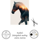 Decoupage Double Exposure Rustic Horse Wall Decor Seidenpapier