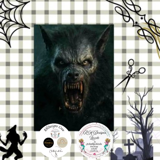 Decoupage Dracula Werewolf mit Fangs Lunar Howl Seidenpapier