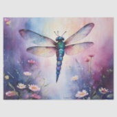 Decoupage Dragonfly mit Blume Lila Farbe Seidenpapier (Vorderseite)