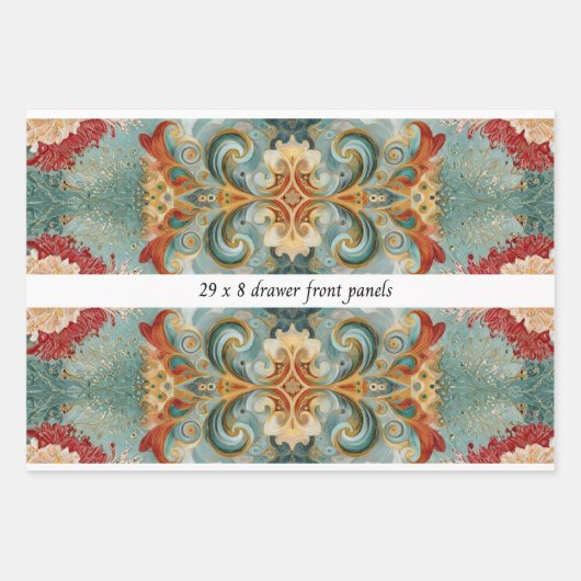 Decoupage Drawer Front 29x8 Mixed Media  Geschenkpapier Set (Vorderseite)