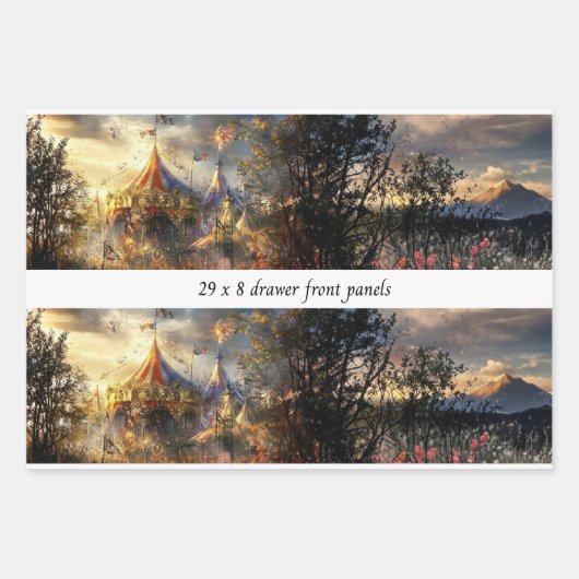 Decoupage Drawer Front Big Top Carnival Panel  Geschenkpapier Set (Vorderseite)