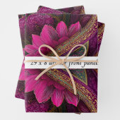 Decoupage Drawer Front Panel Paisley Fuchsia Gold Geschenkpapier Set (Beispiel)