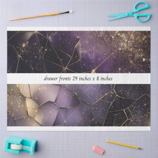 Decoupage Drawer Fronts 29x8 Geometric Cosmic Seidenpapier (Basteln)