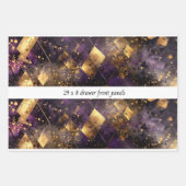 Decoupage Drawer Panel Diamond Motifs Purple Gold Geschenkpapier Set (Vorderseite)