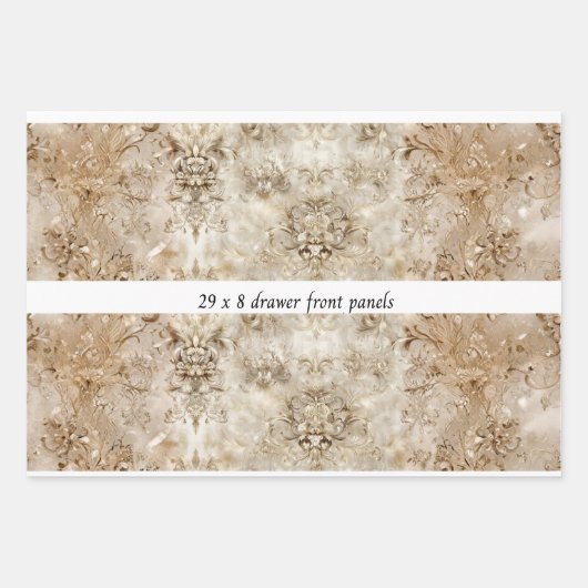 Decoupage Drawer Panel Motif Beige Design  Geschenkpapier Set (Vorderseite)