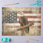 Decoupage Eagle Flag Soaring In Spirit 4th July Seidenpapier (Basteln)