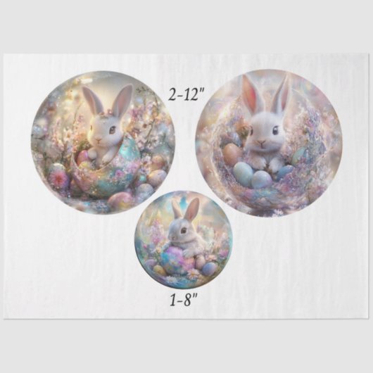 Decoupage Easter Spring 12" & 8" Rounds  Seidenpapier (Vorderseite)