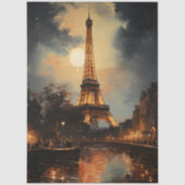 Decoupage Eiffel Tower Paris Nightscape Seidenpapier (Vorderseite)