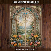 Decoupage - Ein farbiges Fenster mit Blume