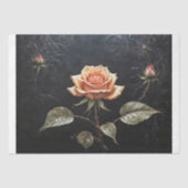 Decoupage - Ein Single rosa rosa Rosa auf schwarz  Seidenpapier (Vorderseite)