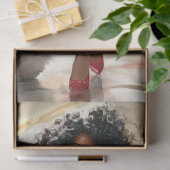 Decoupage Elegant Lady Red Dress & Standard Poodle Seidenpapier (Geschenk)