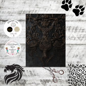 Decoupage Embossed Scroll Pattern Schwarz Seidenpapier