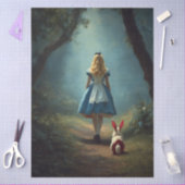 Decoupage Enchanted Forest Girl and White Rabbit  Seidenpapier (Basteln)