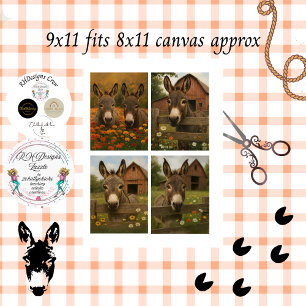 Decoupage-Esel-Farm-Serie Landcharme  Seidenpapier