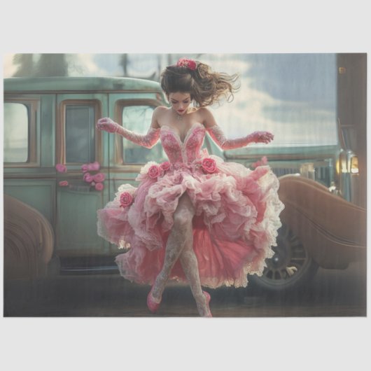 Decoupage Fairy-Tale Whimsical Kleid Valentine Seidenpapier (Vorderseite)