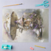 Decoupage Fairytale Mushroom House Lilac Filligree Seidenpapier (Basteln)