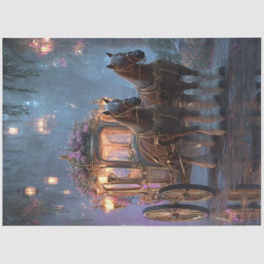 Decoupage Fairytale on Carriage On Wheels Dream Seidenpapier (Vorderseite)