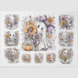 Decoupage Fall Floral Ghosts - Mehrere Größen Seidenpapier