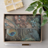 Decoupage Fantasy Pfau Frau Teals Federn Seidenpapier (Geschenk)
