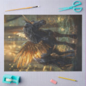 Decoupage Fantasyland Black Unicorn Gold Wings Seidenpapier (Basteln)