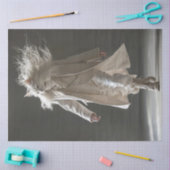 Decoupage Fashion Show White Cat White Outfit Seidenpapier (Basteln)