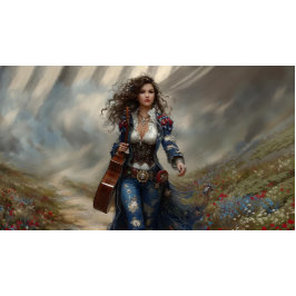 Decoupage Fields of Melody Country Singer  Seidenpapier