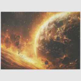 Decoupage Fiery Flames Chaotic Earth Seidenpapier