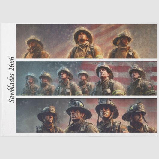 Decoupage Firefighter Tribute Handsaws Seidenpapier (Vorderseite)
