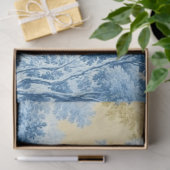 Decoupage Floral Design Französisch Blaue Palette Seidenpapier